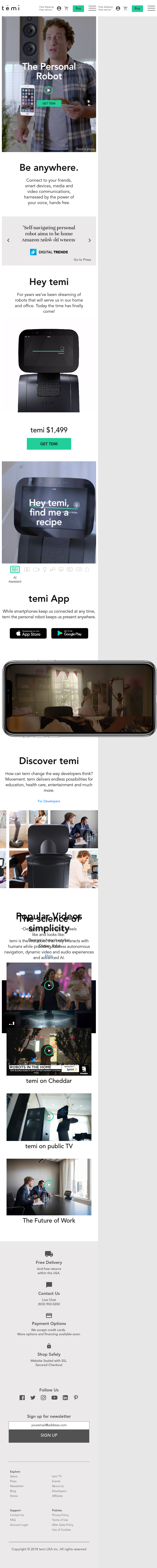 Example of Design for Uncategorized, Mobile Landing Page by robotemi.com | Mobile Landing Page Design