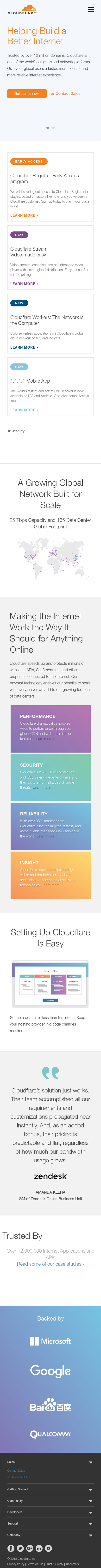 Example of Design for Computers & Electronics, Enterprise Technology, Mobile Landing Page by cloudflare.com | Mobile Landing Page Design