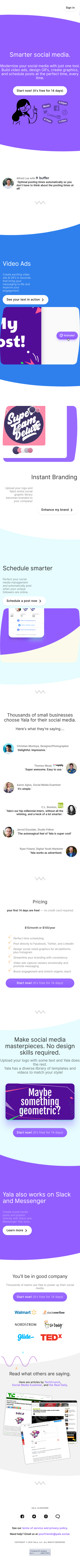 Example of Design for Online Communities, Mobile Landing Page by yala.social | Mobile Landing Page Design