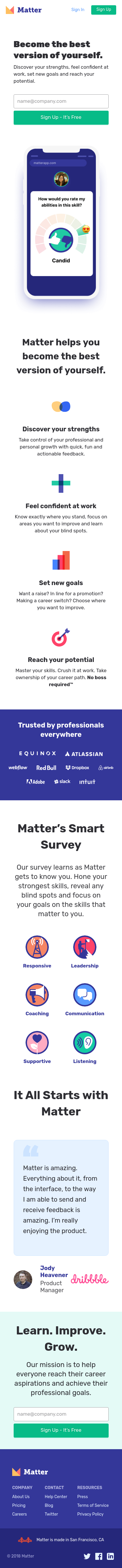 Example of Design for Business & Industrial, Mobile Landing Page by matterapp.com | Mobile Landing Page Design