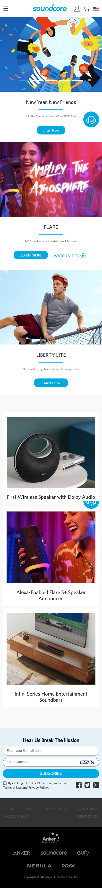 Example of Design for Computers & Electronics, Mobile Landing Page by soundcore.com | Mobile Landing Page Design