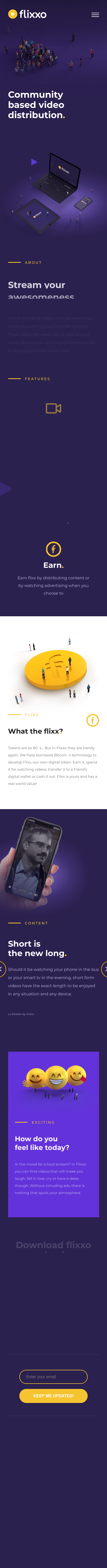 Example of Design for Arts & Entertainment, Online Media, Mobile Landing Page by flixxo.com | Mobile Landing Page Design