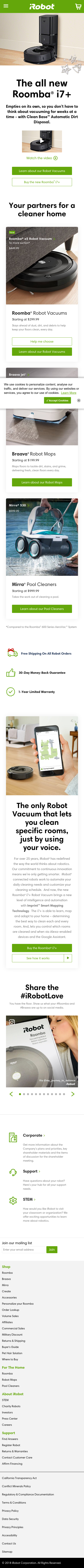 Example of Design for Home & Garden, Home Appliances, Mobile Landing Page by irobot.com | Mobile Landing Page Design