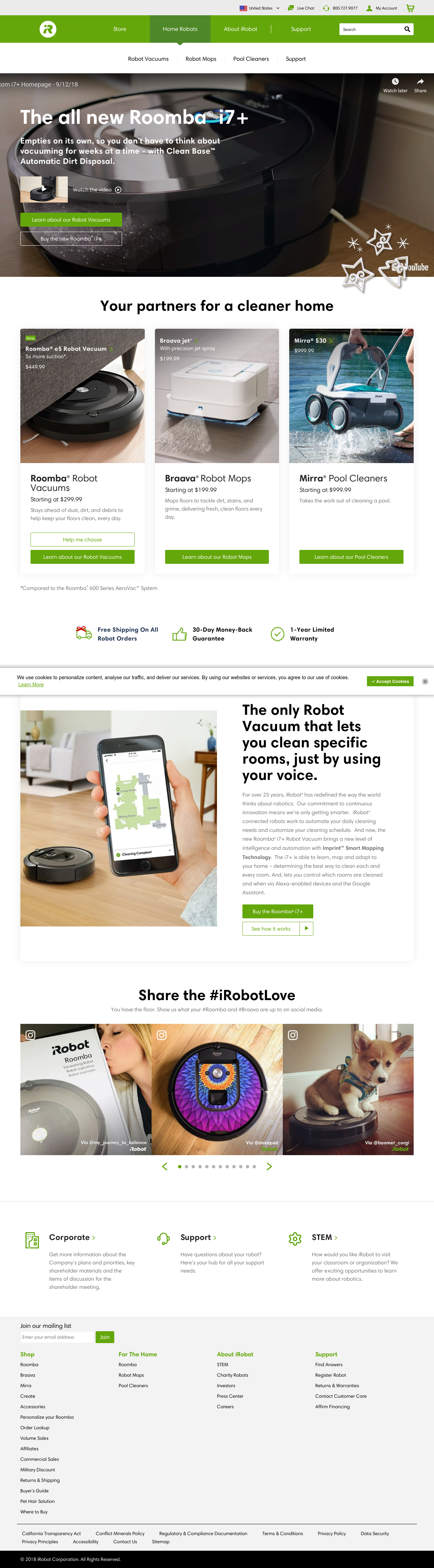 Example of Design for Home & Garden, Home Appliances, Landing Page by irobot.com | Landing Page Design