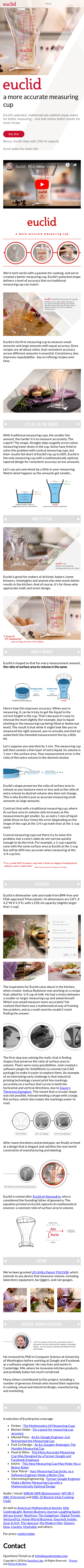 Example of Design for Science, Mobile Landing Page by euclidmeasuring.com | Mobile Landing Page Design