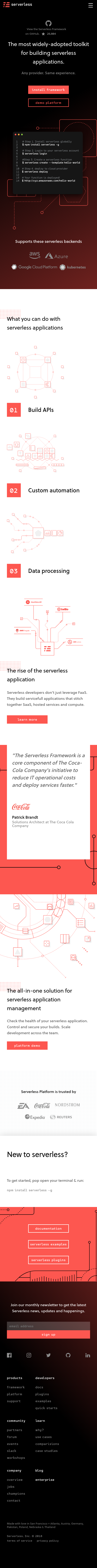 Example of Design for Computers & Electronics, Programming, Mobile Landing Page by serverless.com-V2 | Mobile Landing Page Design
