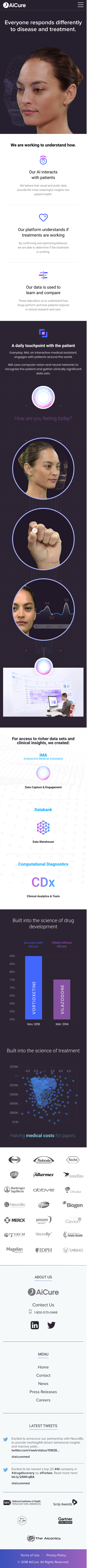 Example of Design for Health, Mobile Landing Page by aicure.com | Mobile Landing Page Design