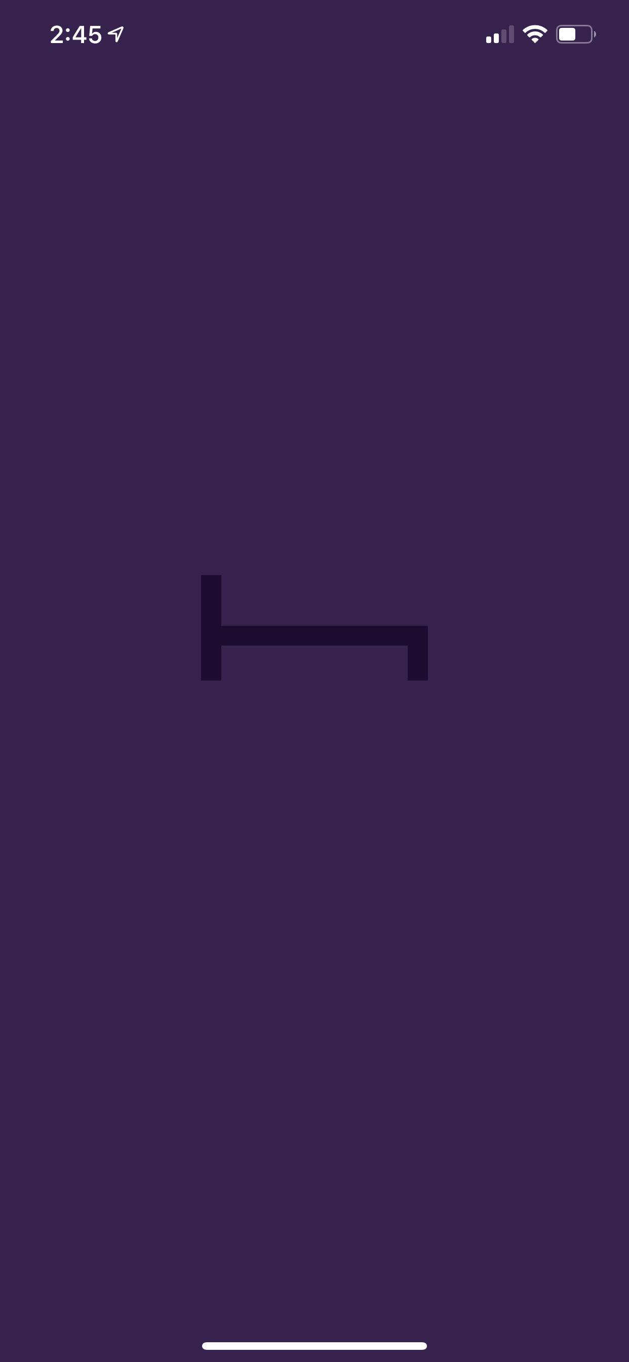 Example of App Design for iOS with the following features: interstitial ~ splash, minimal, loading state. App by HotelTonight (iPhone X)