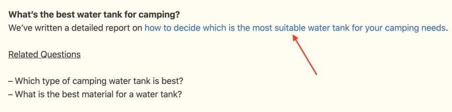 An example of using questions as part of your linking strategy