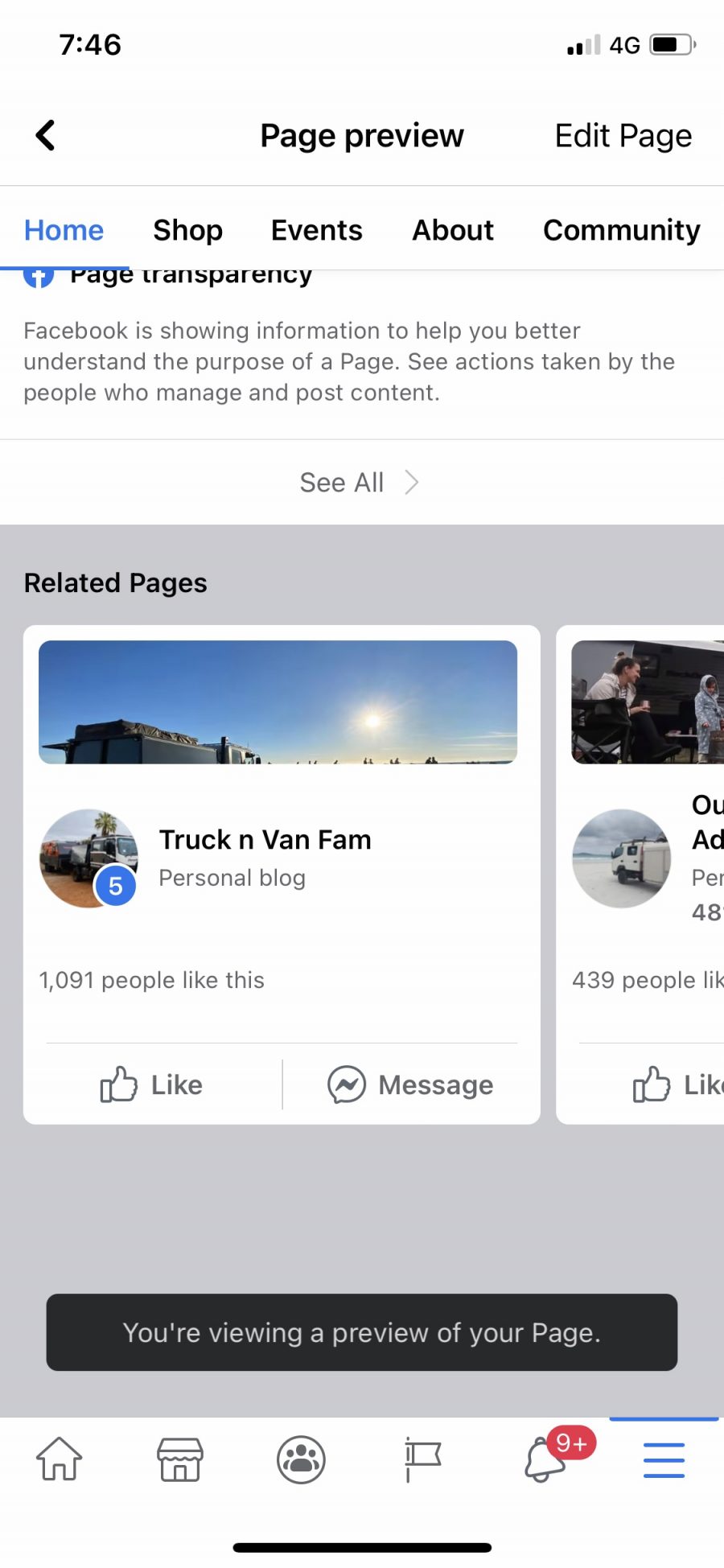 Facebook Page - Redirected