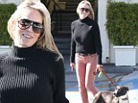 Force of nature: Sharon looked radiant without makeup while out and about with friends on Tuesday in West Hollywood