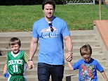Marky Mark and the bouncy bunch! Wahlberg takes his boys to their basketball tournament