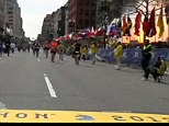 Terror on the streets: Two explosions took place at the Boston Marathon on Monday at 2.50pm as runners crossed the finish line 