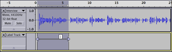 After choosing Add Label at Selection.