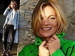 Relaxed Kate Moss cracks an easy smile as she poses for new Rag & Bone campaign in her beloved Cotswolds