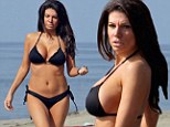 Pia Rizza in a bikini on the beach in Los Angeles, California