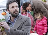 Ben Affleck is the prefect husband and father as he takes daughters to the Farmers Market and buys red roses for Jennifer
