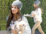 How does she do it? Ashley Tisdale parades her slim pins in animal print jeans as she picks up a calorific meal at In-N-Out Burger with pup Maui 