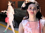 Isn't she lovely? Shameless star Emmy Rossum has a spring in her step as she shows off floaty dress 