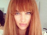 Unleash the redhead: Irina Shayk showed off her new look on Twitter on Saturday morning 