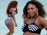Now that's working it! Serena Williams poses up a storm as she shows off her winning figure in monochrome bikini