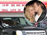 Picking up a Happy Meal? Adrienne Maloof and her toy boy lover Sean Stewart have a not so romantic lunch date at McDonald's