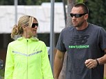Fit couple: Heidi Klum and her boyfriend Martin Kristen showed off their coordinating workout wear as they headed to a coffee shop in Brentwood, LA