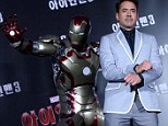 Downey, Jr. performs South Korean singer Psy's signature horse-riding 