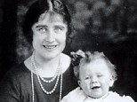 Mother and baby: The Queen Mother, then the Duchess of York, holds the cheerful child who would grow up to become Queen Elizabeth II
