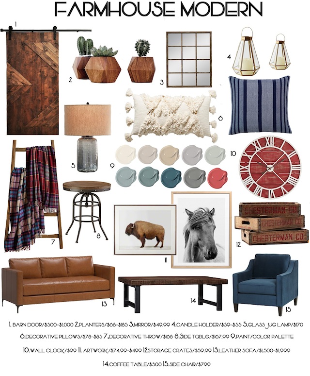 farmhouse home staging moodboard