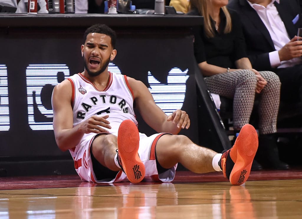 A master of falling down, Cory Joseph becoming adept at...