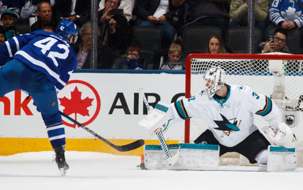 Joe Thornton loses part of his beard in a fight
