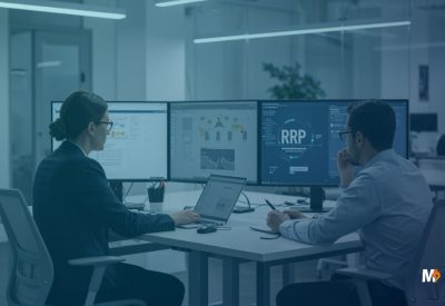 Directivo analizando implementación estratégica de ERP empresarial