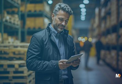 Equipo operativo revisa traspaso entre sucursales en ERP con estado en tránsito.