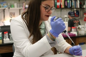 Abbey Hayes doing research in her lab