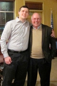 Dick and his grandson, during the retirement party