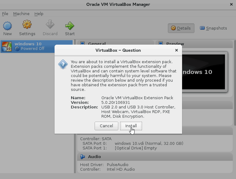 install virtualbox linux