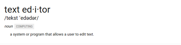definintion of text editor
