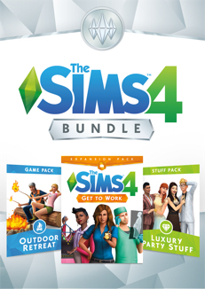 The Sims 4 Bundle - Get to Work, Outdoor Retreat, Luxury Party Stuff(ROW) - Origin