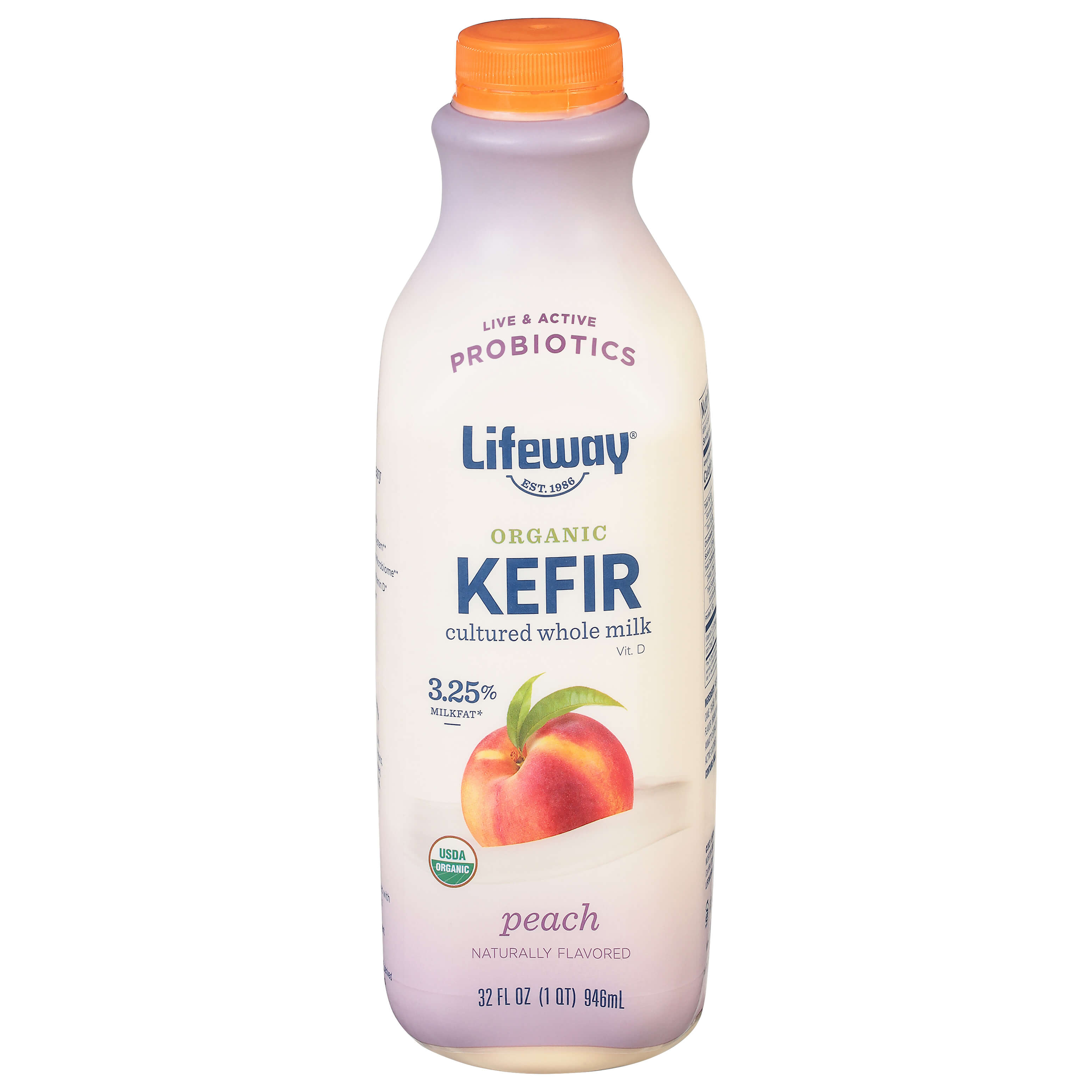 LIFEWAY KEFIR ORG PEACHES WHOLE MILK 32 OZ