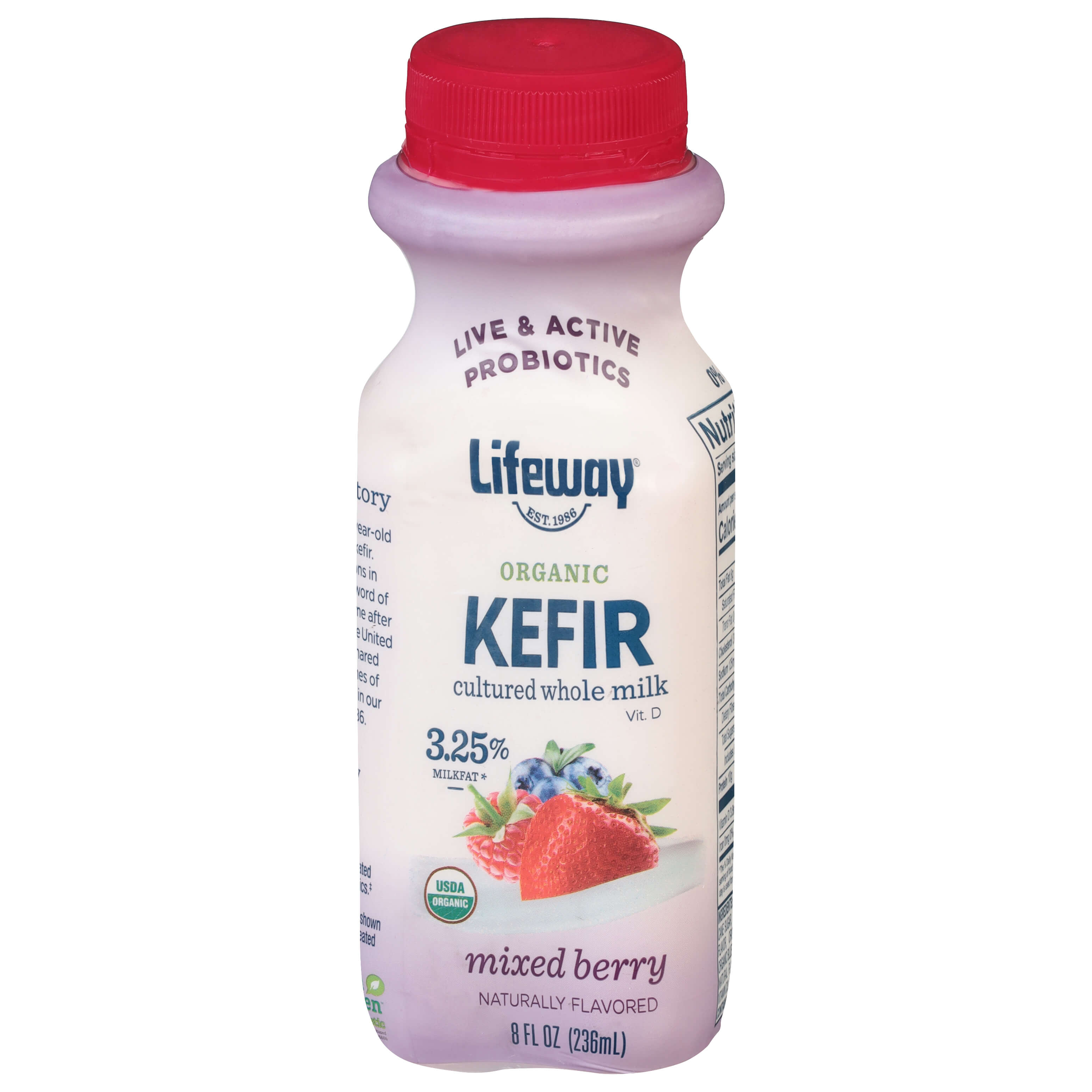 LIFEWAY KEFIR ORG MIXED BERRY WHOLE MILK 8 OZ