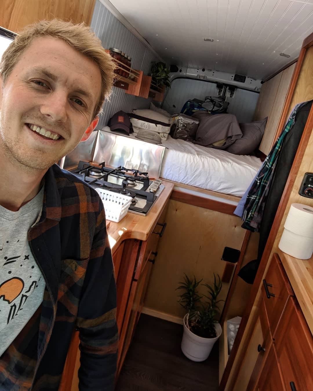 tall man van-travel nursing-van life-travel van conversion