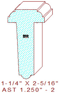 T-Astragal 1-1/4" - 2 T-Astragal 1-1/4" - 2