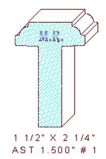 T-Astragal 1-1/2" - 1 T-Astragal 1-1/2" - 1