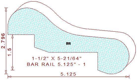 Bar Rail 5-1/8" - 1