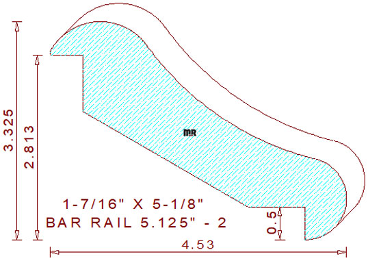 Bar Rail 5-1/8" - 2 Bar Rail 5-1/8" - 2