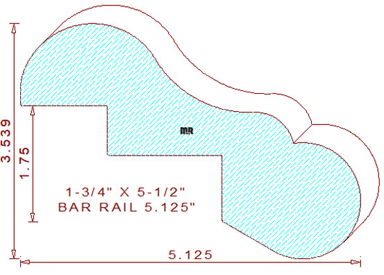 Bar Rail 5-1/8" Bar Rail 5-1/8"