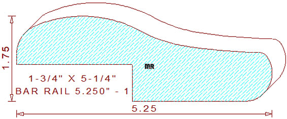 Bar Rail 5-1/4" - 1 Bar Rail 5-1/4" - 1