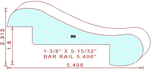 Bar Rail 5-13/32" Bar Rail 5-13/32"