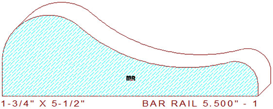 Bar Rail 5-1/2" - 1 Bar Rail 5-1/2" - 1